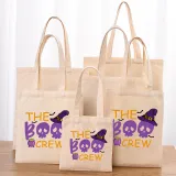Halloween Eco Friendly The Skull Crew Handle Canvas Bottomless Tote Bag