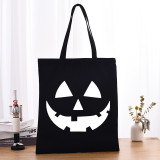 Halloween Eco Friendly Luminous Jack-o'-lantern Handle Canvas Tote Bag