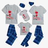 Christmas Matching Family Pajamas Funny Santa How Snowflakes are Really Made Blue Pajamas Set
