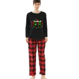 Couple Matching Christmas Pajamas Merry Bright Loungwear Black Pajamas Set