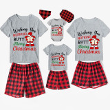 Christmas Matching Family Pajamas Funny Wish You Merry Christmas Short Pajamas Set