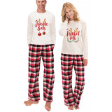 Couple Matching Christmas Pajamas Jngle Balls & Tinsel Tits Loungwear White Pajamas Set