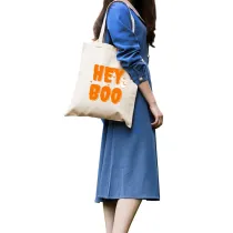 Halloween Eco Friendly Hey Boo Handle Canvas Bottomless Tote Bag