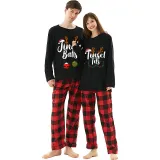 Couple Matching Christmas Pajamas Jngle Balls & Tinsel Tits Loungwear Black Pajamas Set