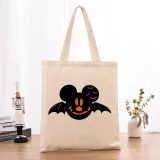 Halloween Eco Friendly Cartoon Mouse Bat Handle Canvas Bottomless Tote Bag
