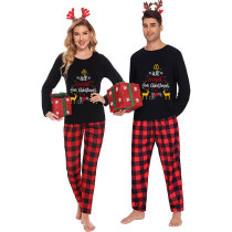 Couple Matching Christmas Pajamas All I Want For Christmas Loungwear Black Pajamas Set