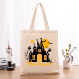 Halloween Eco Friendly Midnight Castles Handle Canvas Bottomless Tote Bag