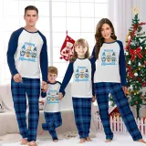 Christmas Matching Family Pajamas Happy Hanukkah Candlestick Gnomies Blue Pajamas Set