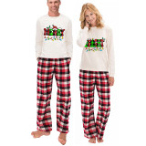 Couple Matching Christmas Pajamas Merry Bright Loungwear White Pajamas Set