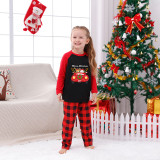 Christmas Matching Family Pajamas Merry Christmas Santa Gift Truck Red Black Pajamas Set