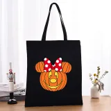 Halloween Eco Friendly Cartoon Cute Jack-o'-lantern Handle Canvas Bottomless Tote Bag