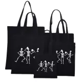 Halloween Eco Friendly Luminous Skeleton Crew Handle Canvas Tote Bag