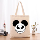 Halloween Eco Friendly Cartoon The Nightmare Before Christmas Handle Canvas Bottomless Tote Bag