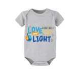 Christmas Matching Family Pajamas Happy Hanukkah Love and Light Blue Short Pajamas Set