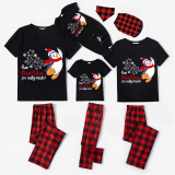 Christmas Matching Family Pajamas Funny Flying Penguins How Snowflakes are Really Made Black Pajamas Set