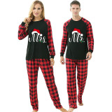 Couple Matching Christmas Pajamas Christmas Hat Mr & Mrs. Loungwear White Pajamas Set