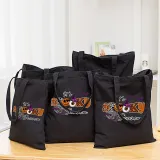 Halloween Eco Friendly It's Spooky Bat Handle Canvas Bottomless Tote Bag