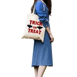 Halloween Eco Friendly Trick or Treat Handle Canvas Bottomless Tote Bag