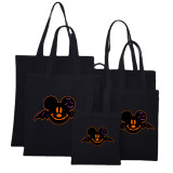Halloween Eco Friendly Cartoon Mouse Bat Handle Canvas Bottomless Tote Bag