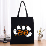 Halloween Eco Friendly Cute Ghost Boo Handle Canvas Bottomless Tote Bag