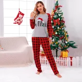 Couple Matching Christmas Pajamas Christmas Hat Mr & Mrs. Loungwear White Pajamas Set