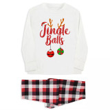 Couple Matching Christmas Pajamas Jngle Balls & Tinsel Tits Loungwear White Pajamas Set