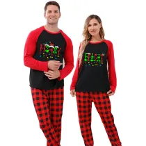 Couple Matching Christmas Pajamas Merry Bright Loungwear Black Pajamas Set