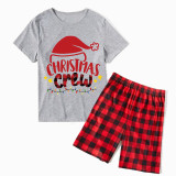 Christmas Matching Family Pajamas Red Hat Christmas Crew Short Pajamas Set
