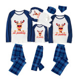 Christmas Matching Family Pajamas Funny No Peeking Deer Blue Pajamas Set