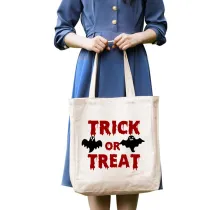 Halloween Eco Friendly Trick or Treat Handle Canvas Tote Bag