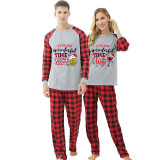 Couple Matching Christmas Pajamas It's The Wonderful Time Loungwear White Pajamas Set