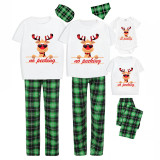 Christmas Matching Family Pajamas Funny No Peeking Deer Green Pajamas Set