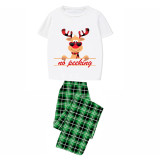 Christmas Matching Family Pajamas Funny No Peeking Deer Green Pajamas Set