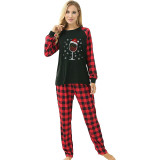 Christmas Matching Women Pajamas Goblet Snowflakes Female Red Pajamas Set