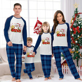 Christmas Matching Family Pajamas Funny Silly Santa Snowflakes Blue Pajamas Set