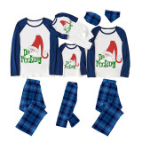 Christmas Matching Family Pajamas Funny No Peeking Santa Blue Pajamas Set