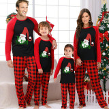 Christmas Matching Family Pajamas Funny No Peeking Santa Red Black Pajamas Set