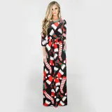 Women Long Sleeve Santa Claus Prints Ugly Maxi Dress