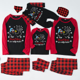 Christmas Matching Family Pajamas Funny Snowman How Snowflakes are Really Made Red Black Pajamas Set