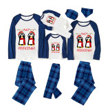 Christmas Matching Family Pajamas Funny No Peeking Penguins Blue Pajamas Set