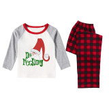 Christmas Matching Family Pajamas Funny No Peeking Santa White Pajamas Set
