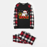 Christmas Matching Family Pajamas Funny Silly Santa Snowflakes Red Black Pajamas Set