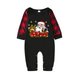 Christmas Matching Family Pajamas Funny Silly Santa Snowflakes Black Pajamas Set