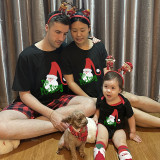 Christmas Matching Family Pajamas Funny No Peeking Santa Black Pajamas Set