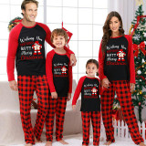 Christmas Matching Family Pajamas Funny Wish You Merry Christmas Red Black Pajamas Set