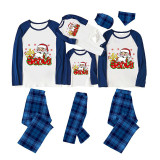 Christmas Matching Family Pajamas Funny Silly Santa Snowflakes Blue Pajamas Set