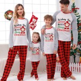 Christmas Matching Family Pajamas Funny Wish You Merry Christmas White Pajamas Set