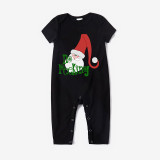 Christmas Matching Family Pajamas Funny No Peeking Santa Black Pajamas Set