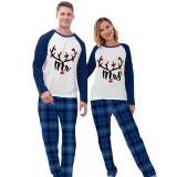 Couple Matching Christmas Pajamas Mr. & Mrs. Antler Loungwear Green Pajamas Set