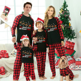 Christmas Matching Family Pajamas Funny Flying Reindeer Snowflakes are Really Made Black Pajamas Set